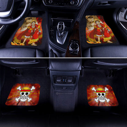 One Piece Car Mats One Piece Monkey D Luffy And Wanted Poster Graphic Car Floor Mats Red