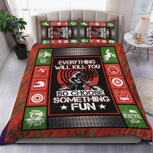 Motorcycle Bedding Set Sale And Repair Service Duvet Covers Black Unique Gift