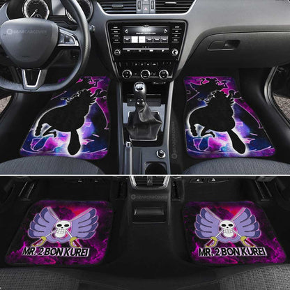 One Piece Car Mats Mr 2 Bon Kurei Silhouette Jolly Roger Symbol Galaxy Car Floor Mats Black Purple