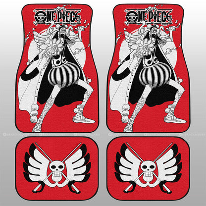 One Piece Car Mats One Piece Mr 2 Bentham Jolly Roger Symbol Car Floor Mats Red White