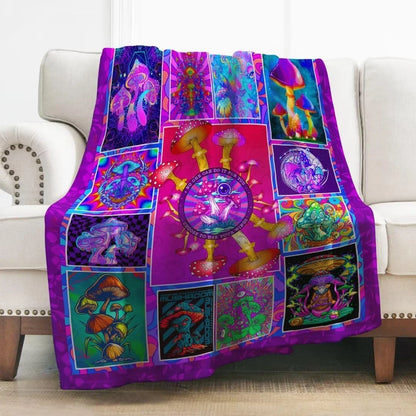 Mushroom Blanket Choose To Use Your Wings Blanket Colorful