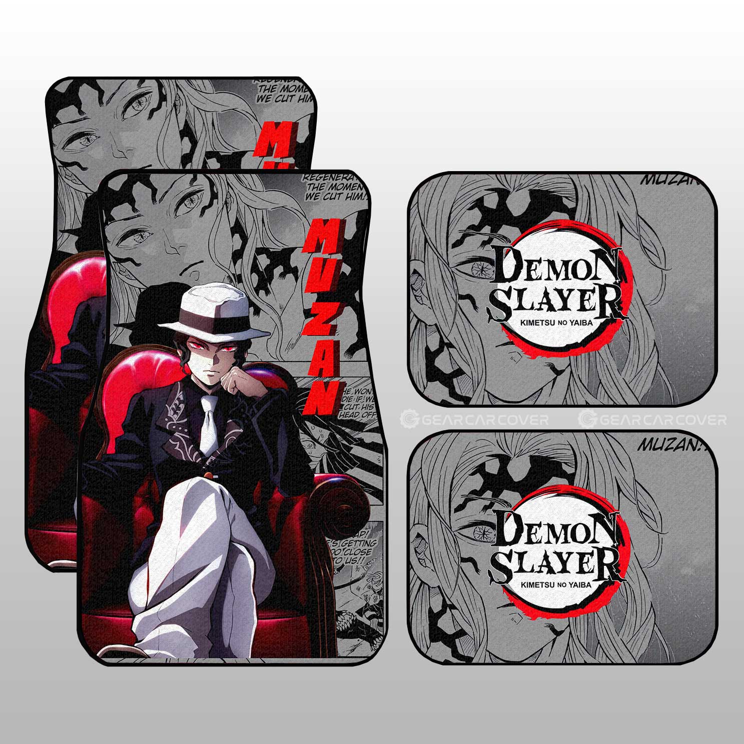 Demon Slayer Car Mats Muzan Car Floor Mats Mix Mangas Floor Mats