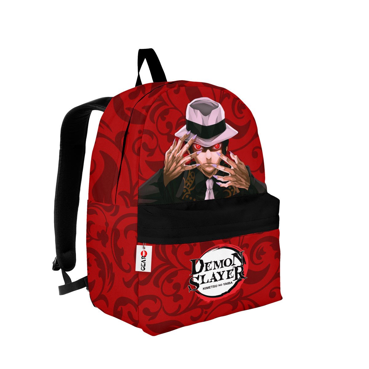 Demon Slayer Backpack Demon Slayer Villain Muzan Kibutsuji Graphic Backpacks Red