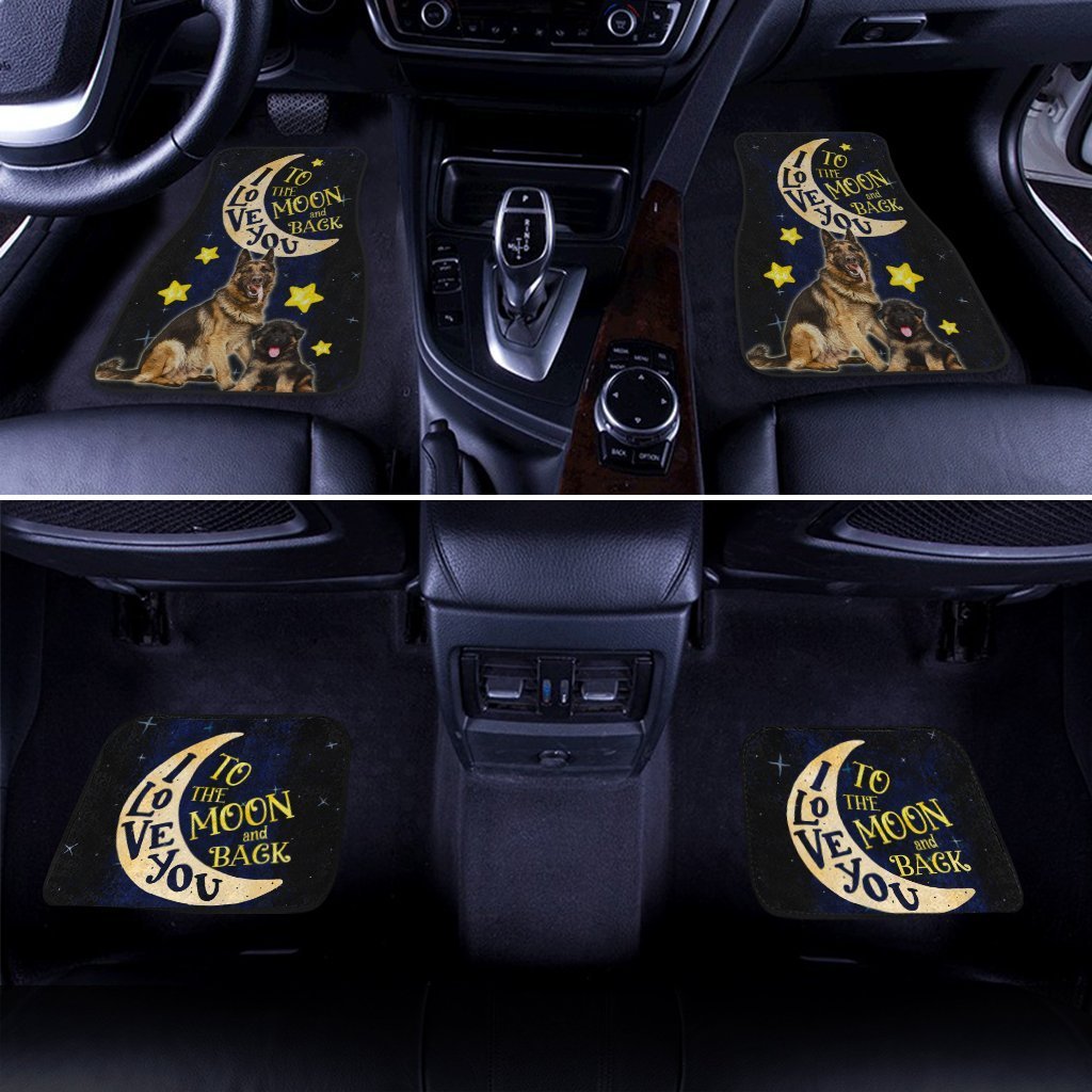Dog Car Floor Mats German Shepherd Love You To The Moon Star Pattern Car Mats