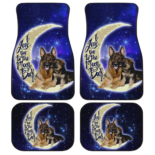 Dog Car Floor Mats German Shepherd Love You To The Moon Galaxy Pattern Car Mats