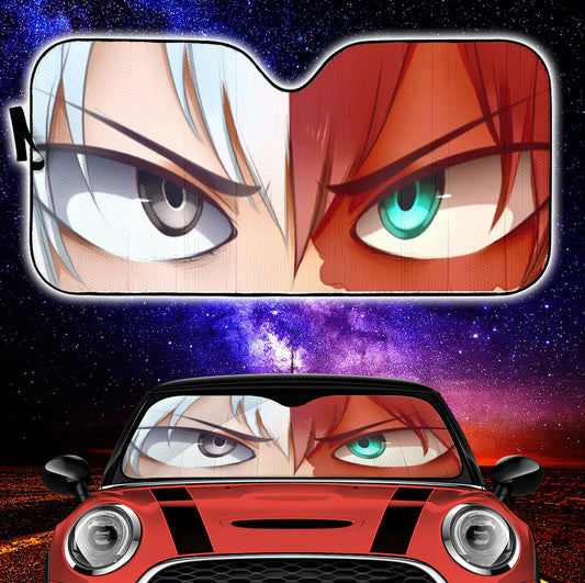 My Hero Academia Car Sun Shade Shoto Todoroki Face Graphic Winshield Sun Shade White Red