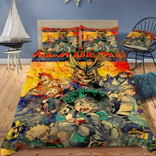 My Hero Academia Bedding Set My Hero Academia Characters Vintage Duvet Covers Colorful Unique Gift