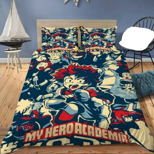 My Hero Academia Bedding Set Izuku Midoriya And Characters Vintages Duvet Covers Colorful Unique Gift