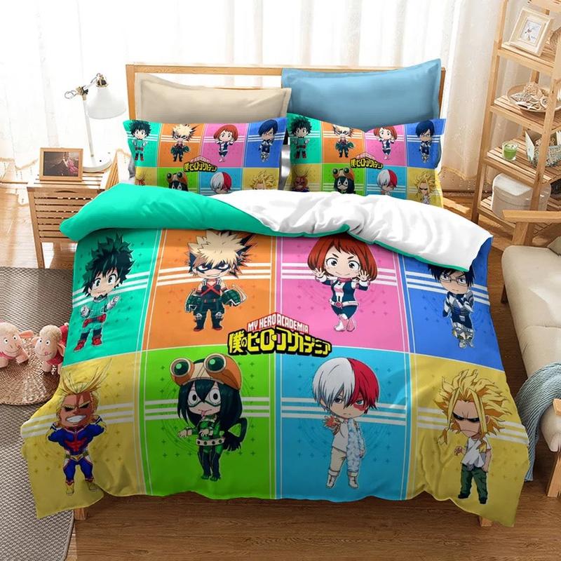 My Hero Academia Bedding Set My Hero Academia Chibi Characters Duvet Covers Colorful Unique Gift