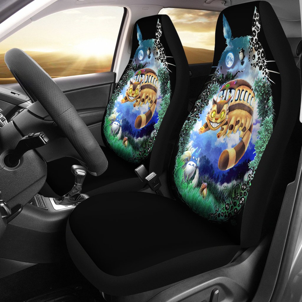 SGhibli Car Seat Covers My Neighbor Totoro Cat Bus Seat Covers Colorful