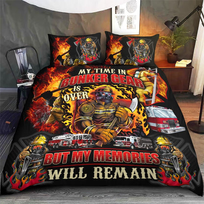 Firefighter Bedding Set My Memories Will Remain Duvet Covers Yellow Black Unique Gift