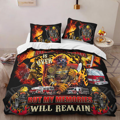 Firefighter Bedding Set My Memories Will Remain Duvet Covers Yellow Black Unique Gift