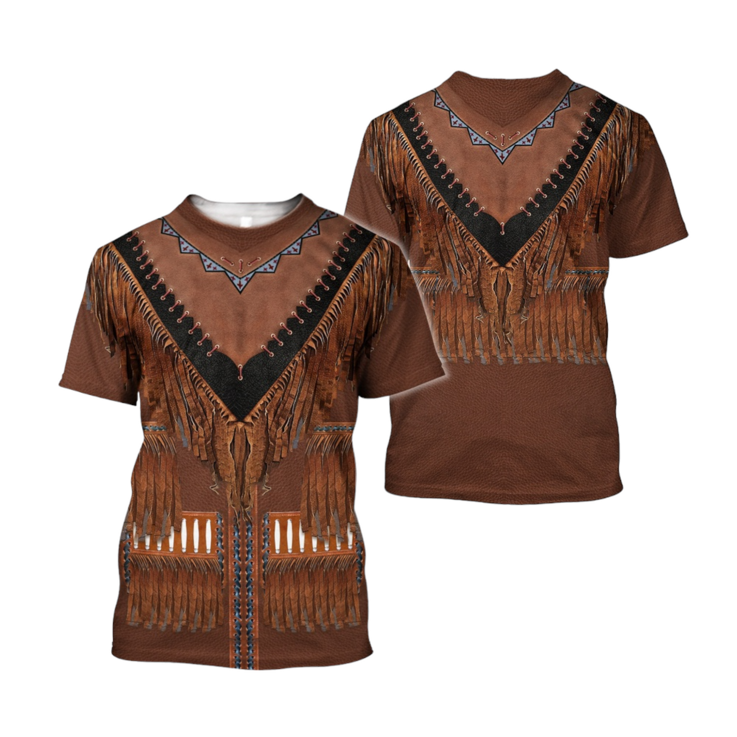 Native American T-shirt Vintage Style Native American Pattern T-shirt Brown Unisex