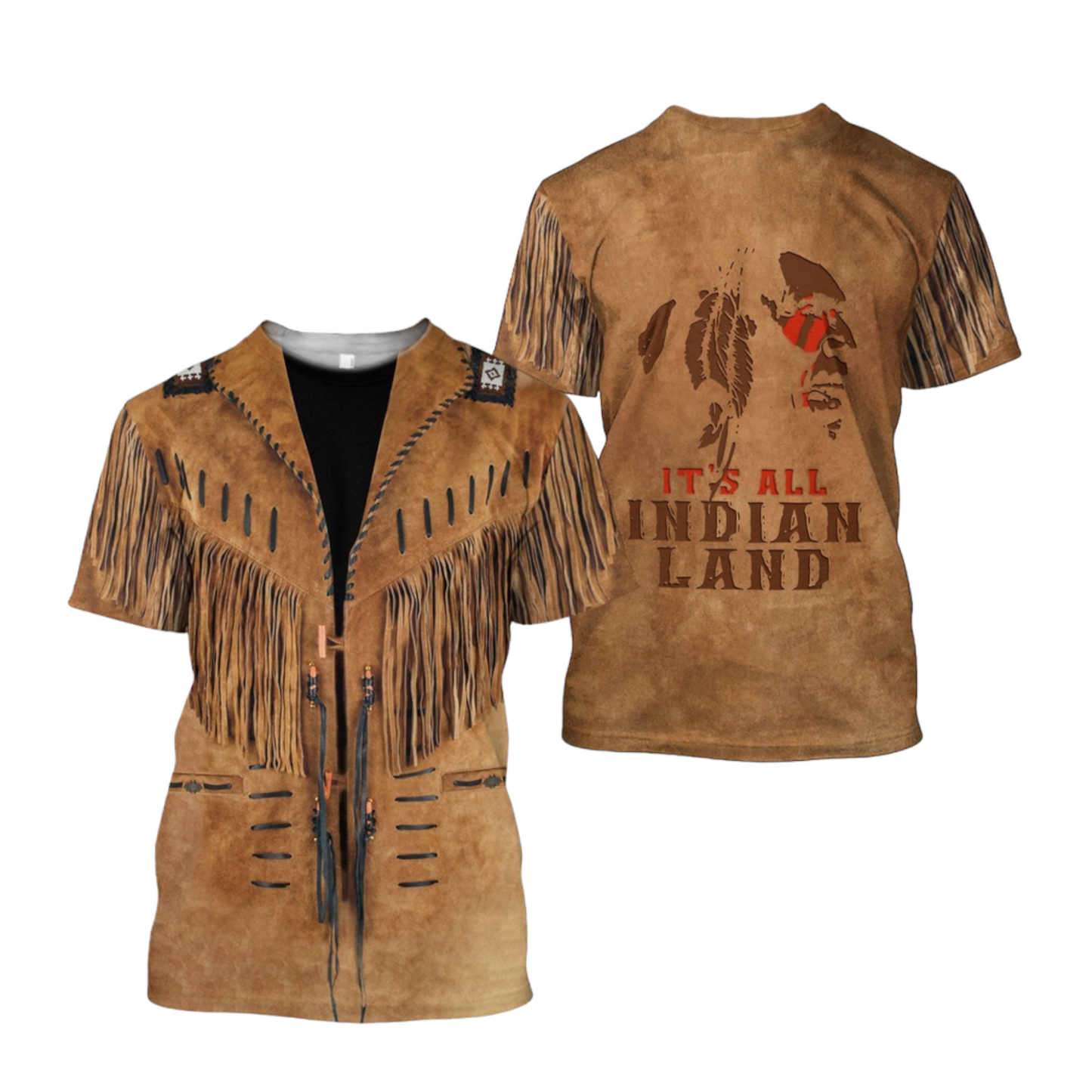 Native American T-shirt It’s All Indian Land Native American T-shirt Brown Unisex