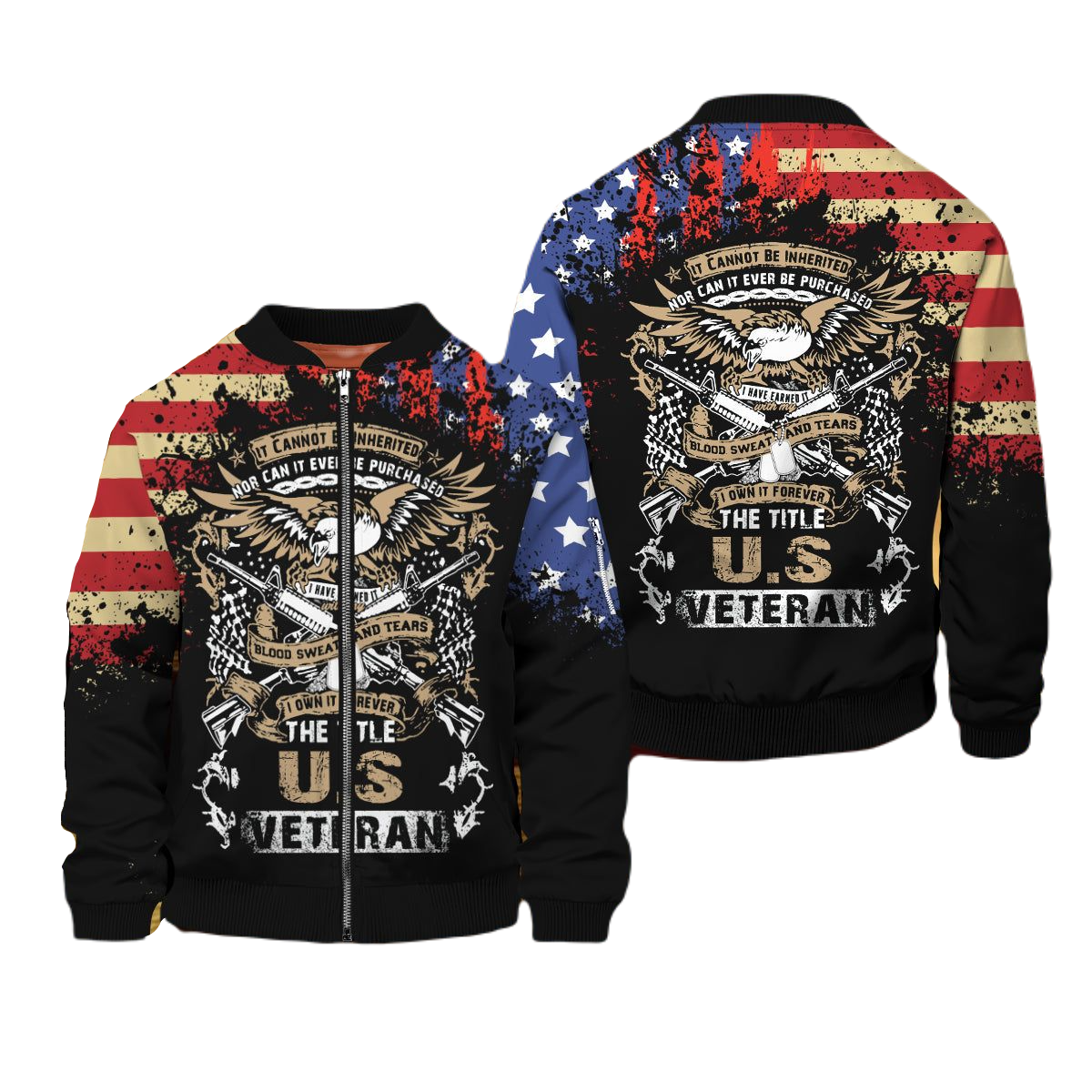 Veteran Bomber Jacket I Own It Forever The Title US Veteran Bomber Black Unisex