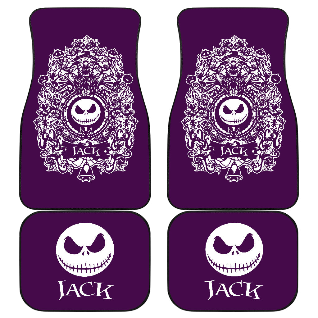 TNBC Car Mats Jack Head Halloween Symbols Pattern Car Floor Mats Purple