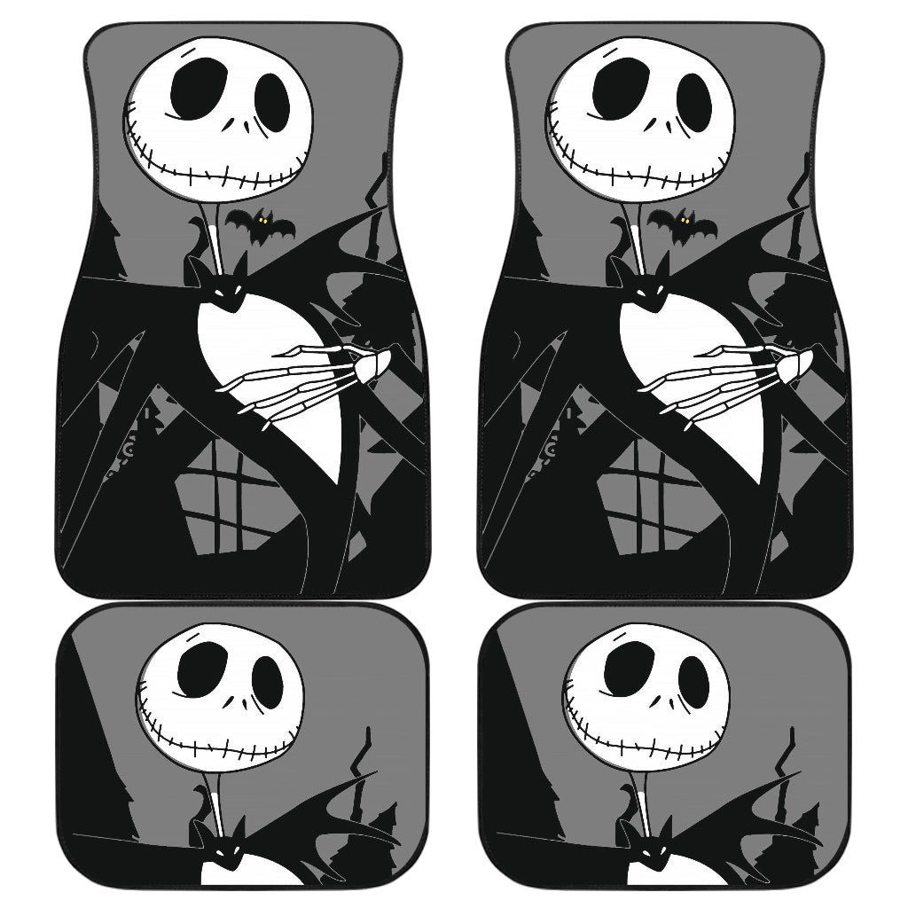 TNBC Car Mats DN Jack Skellington Pumpkin King Graphic Car Floor Mats Black White