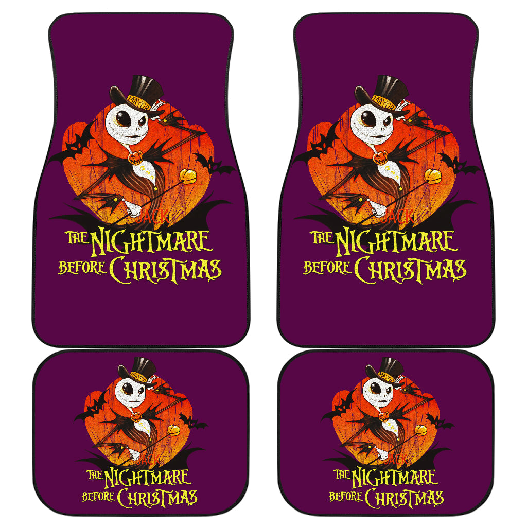 TNBC Car Mats Jack Skellington As The Magician Graphic Car Floor Mats Purple Orange