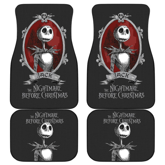 TNBC Car Mats Jack Skellington Picture In Frame Graphic Car Floor Mats Black Red