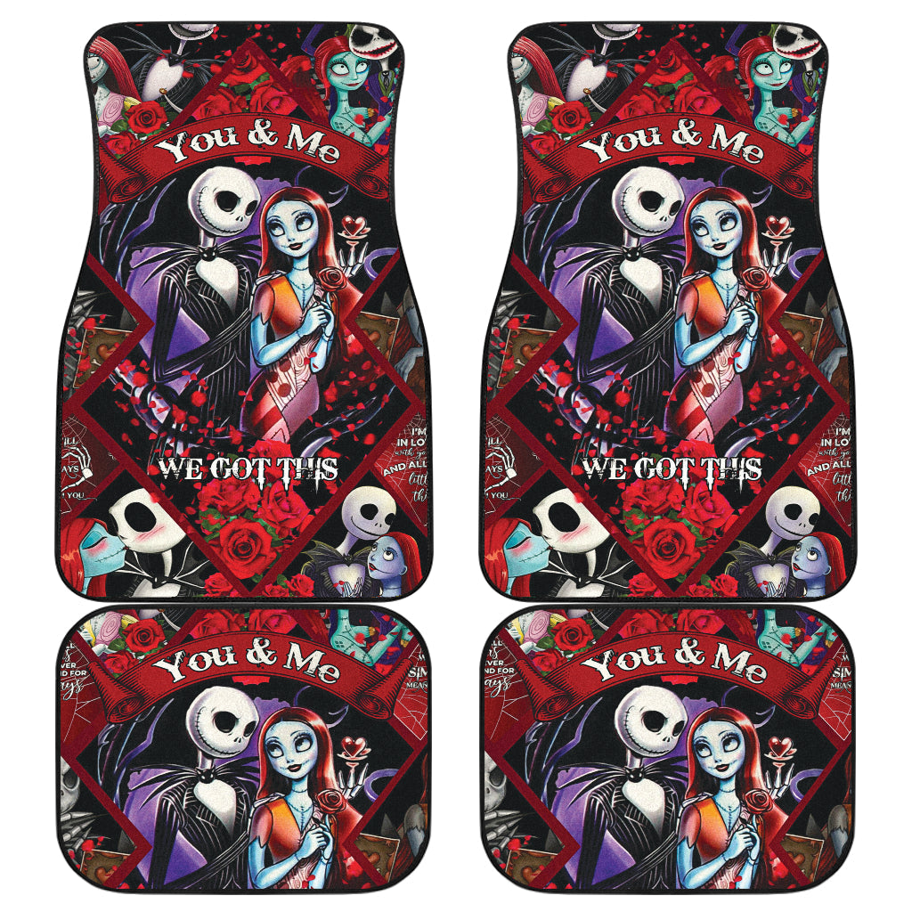 TNBC Car Mats Jack And Sally You And Me We Got This Car Floor Mats Red