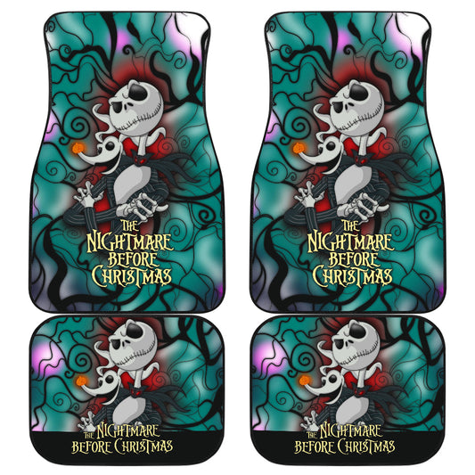 TNBC Car Mats Jack Skellington And Zero Dog Graphic Car Floor Mats Green