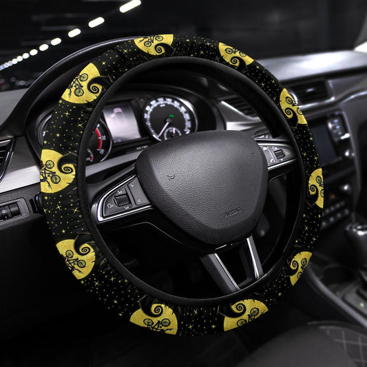 TNBC Steering Wheel Cover Jack Riding Bike With Zero Pattern Driving Wheel Cover Black Yellow