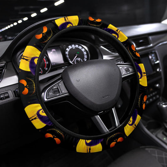 TNBC Steering Wheel Cover Jack And Sally Moonlight Pattern Driving Wheel Cover Colorful