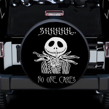 TNBC Spare Tire Cover Jack Skellington Shhhh No One Cares Tire Covers Black White