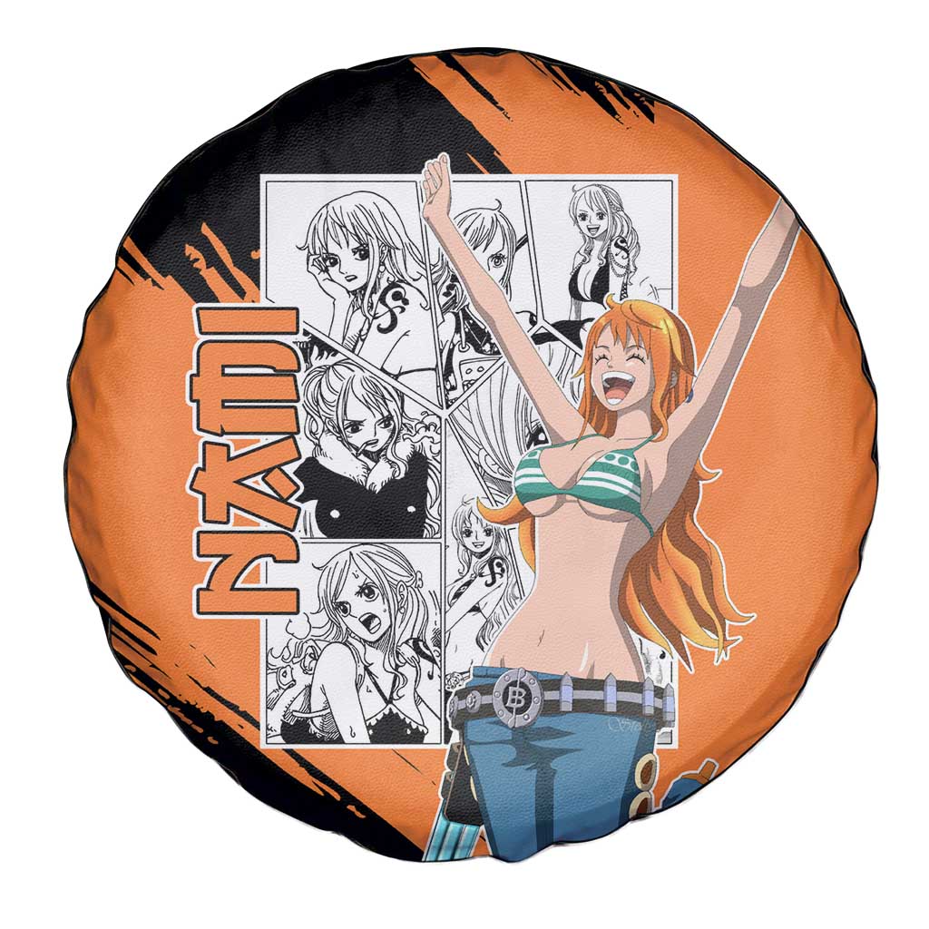 One Piece Spare Tire Cover One Piece Nami Character Graphic Tire Covers Orange