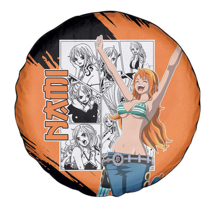 One Piece Spare Tire Cover One Piece Nami Character Graphic Tire Covers Orange