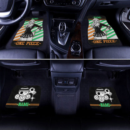 One Piece Car Mats One Piece Nami Graphic Jolly Roger Symbol Car Floor Mats Black Green