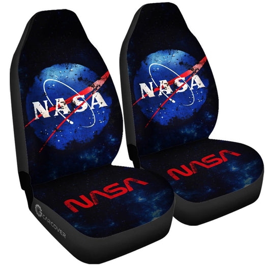 NASA Car Seat Covers NASA Symbol Graphic Pattern Seat Covers Black Blue