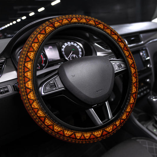 Native America Steering Wheel Cover Native American Triangle Pattern Driving Wheel Cover Orange