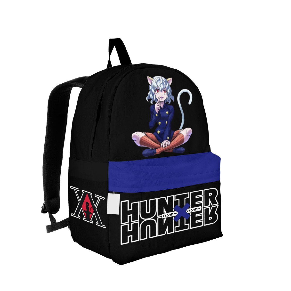 Hunter X Hunter Backpack Hunter X Hunter Neferpitou Graphic Backpacks Black Blue