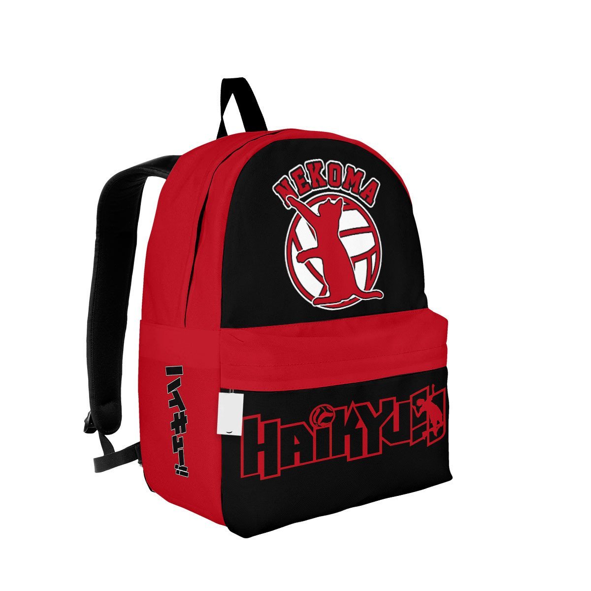 Haikyuu Backpack Haikyuu Nekoma Team Symbol Backpacks Red Black