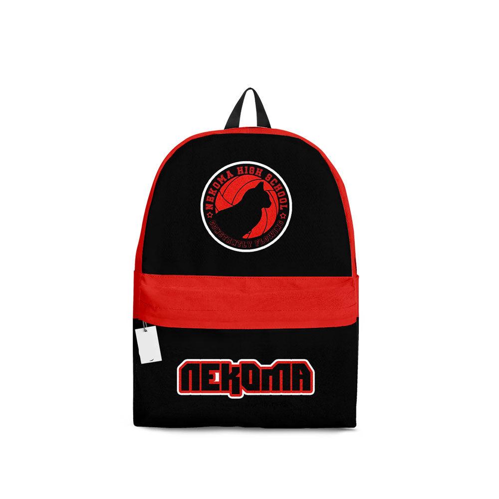 Haikyuu Backpack Nekoma High School Team Symbol Backpacks Red Black