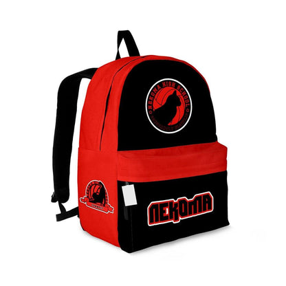 Haikyuu Backpack Nekoma High School Team Symbol Backpacks Red Black