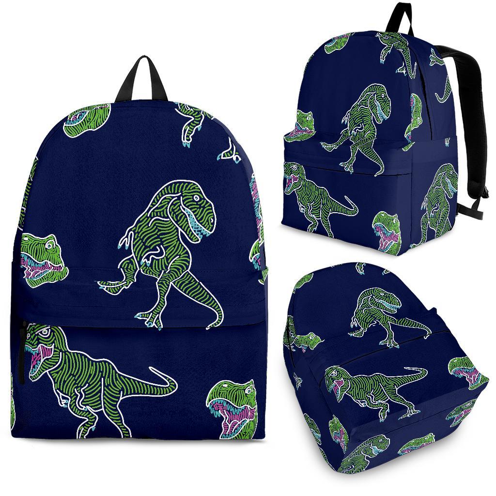 Dinosaur Backpack Cartoon T-Rex Born Original Pattern Backpacks Blue Green