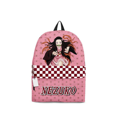 Demon Slayer Backpack Nezuko Kamado Clothes Pattern Backpacks Pink