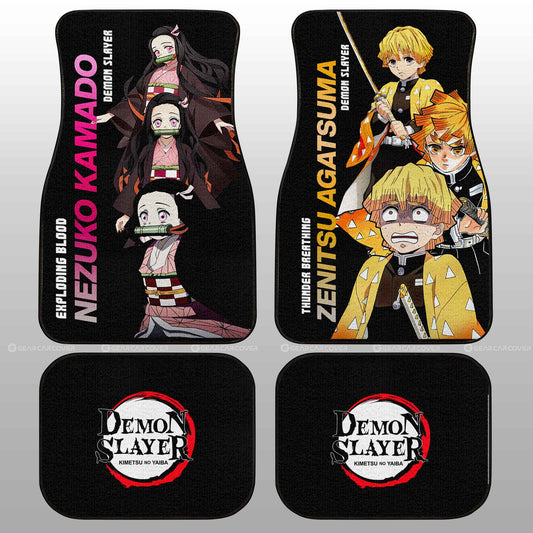 Demon Slayer Car Mats Nezuko And Zenitsu Car Floor Mats Demon Slayer Car Floor Mats