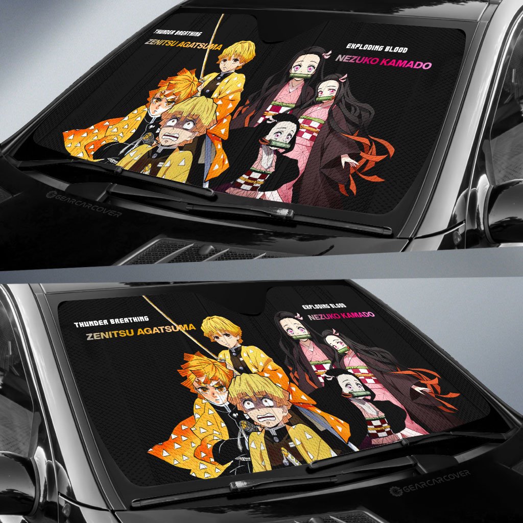 Nezuko And Zenitsu Car Sunshade Custom