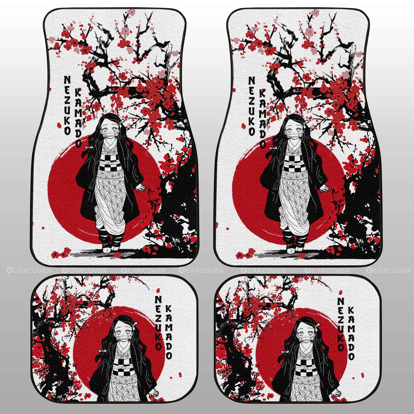 Demon Slayer Car Mats Nezuko Car Floor Mats Japan Style Car Floor Mats