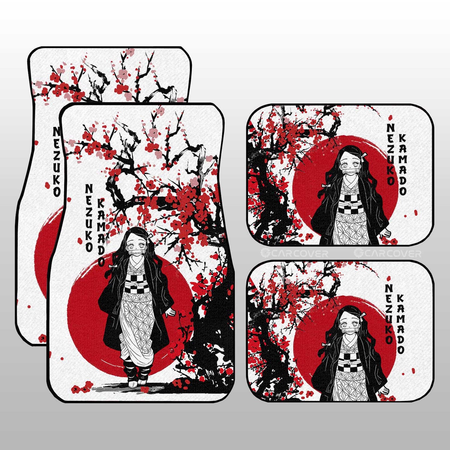 Demon Slayer Car Mats Nezuko Car Floor Mats Japan Style Car Floor Mats