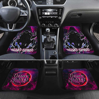 Demon Slayer Car Mats Nezuko Car Floor Mats Silhouette Style Floor Mats