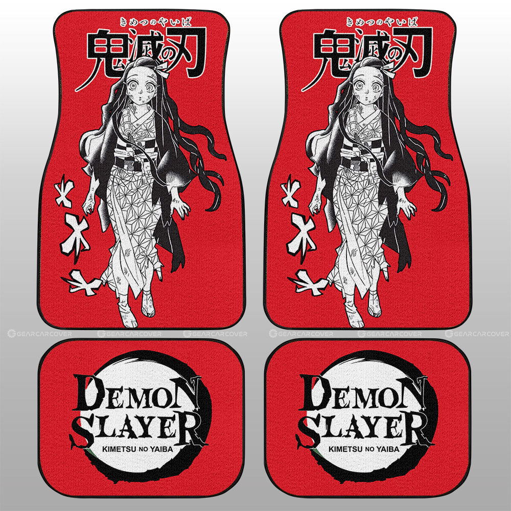 Demon Slayer Car Mats Nezuko Kamado Car Floor Mats Car Manga Style For Fans Floor Mats