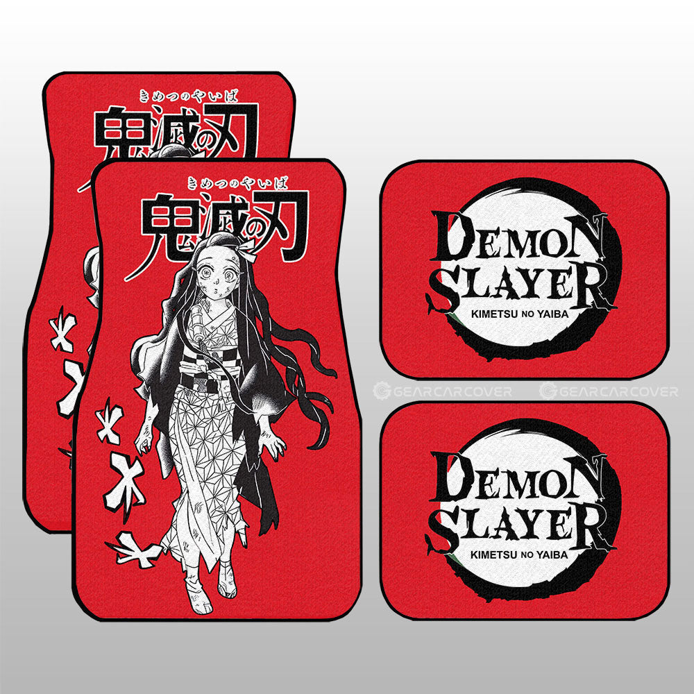 Demon Slayer Car Mats Nezuko Kamado Car Floor Mats Car Manga Style For Fans Floor Mats