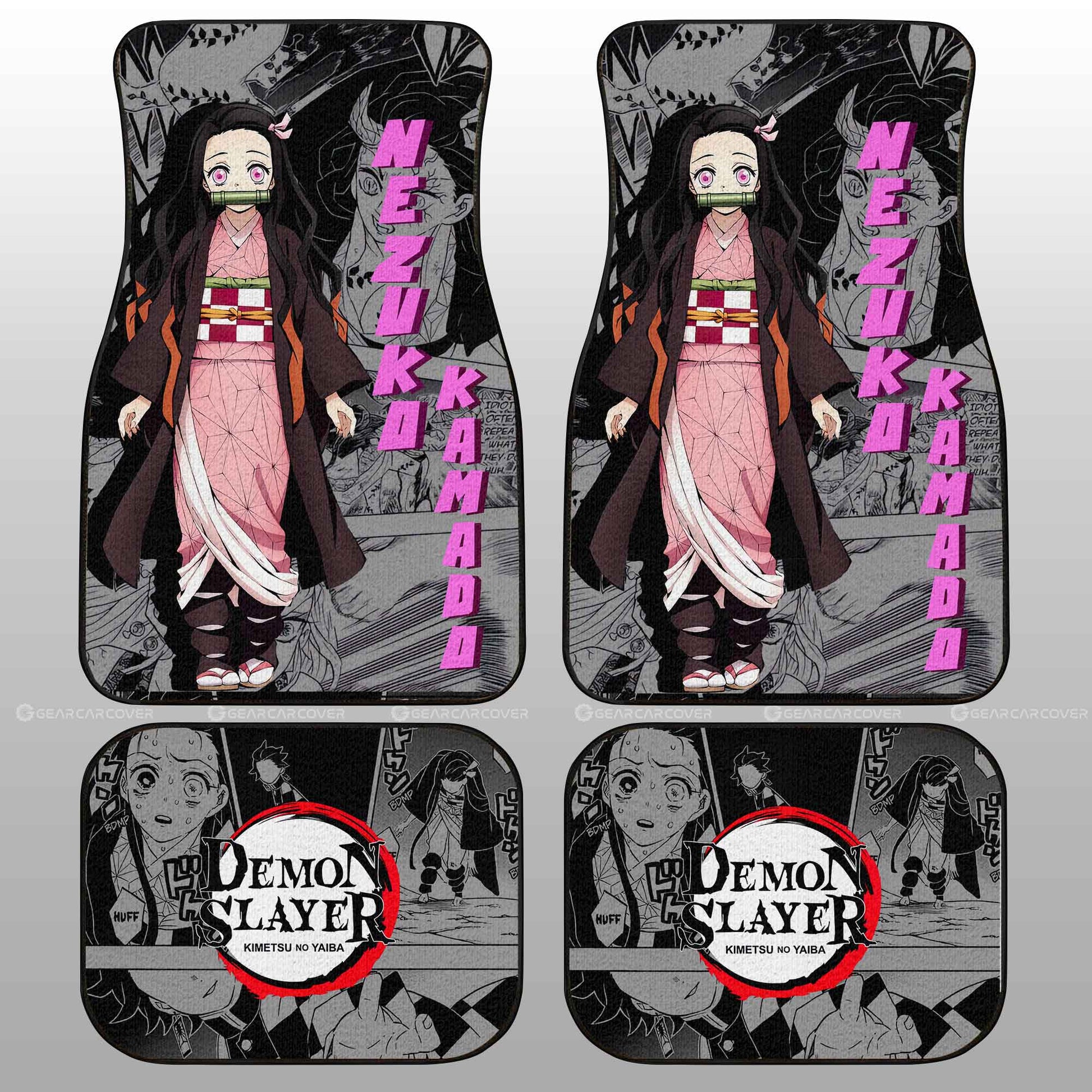 Demon Slayer Car Mats Nezuko Kamado Car Floor Mats Demon Slayer Anime Mix Mangas Floor Mats