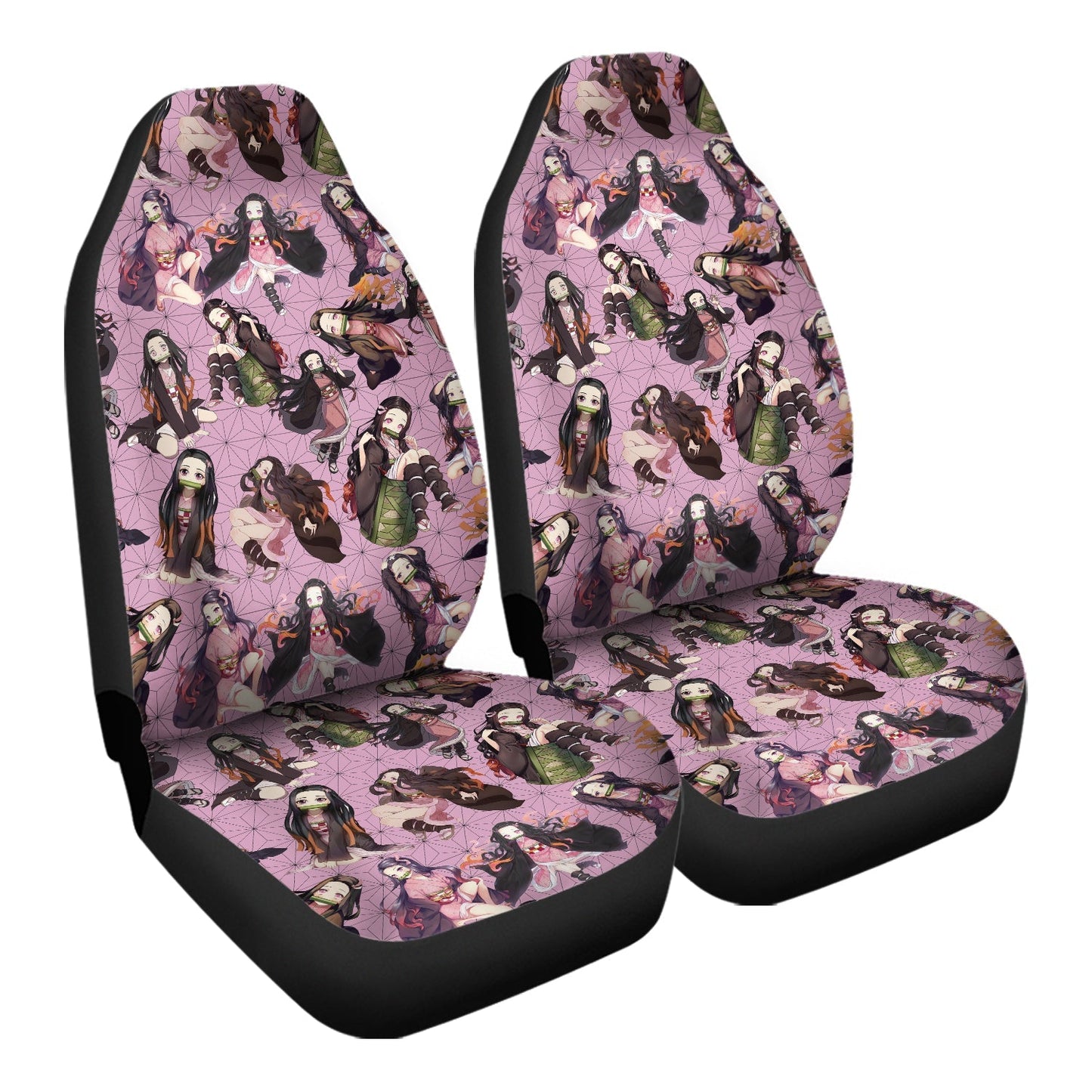 Demon Slayer Car Seat Covers Demon Slayer Nezuko Pattern Seat Covers Pink