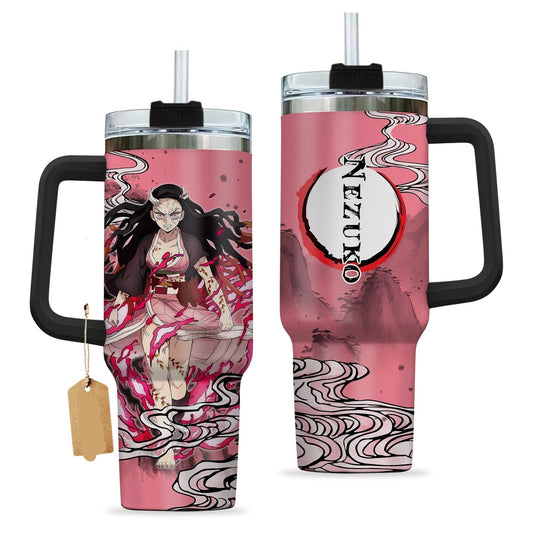 Demon Slayer 40 Oz Tumbler Nezuko Kamado Villain Form Tumbler 40 Oz Pink