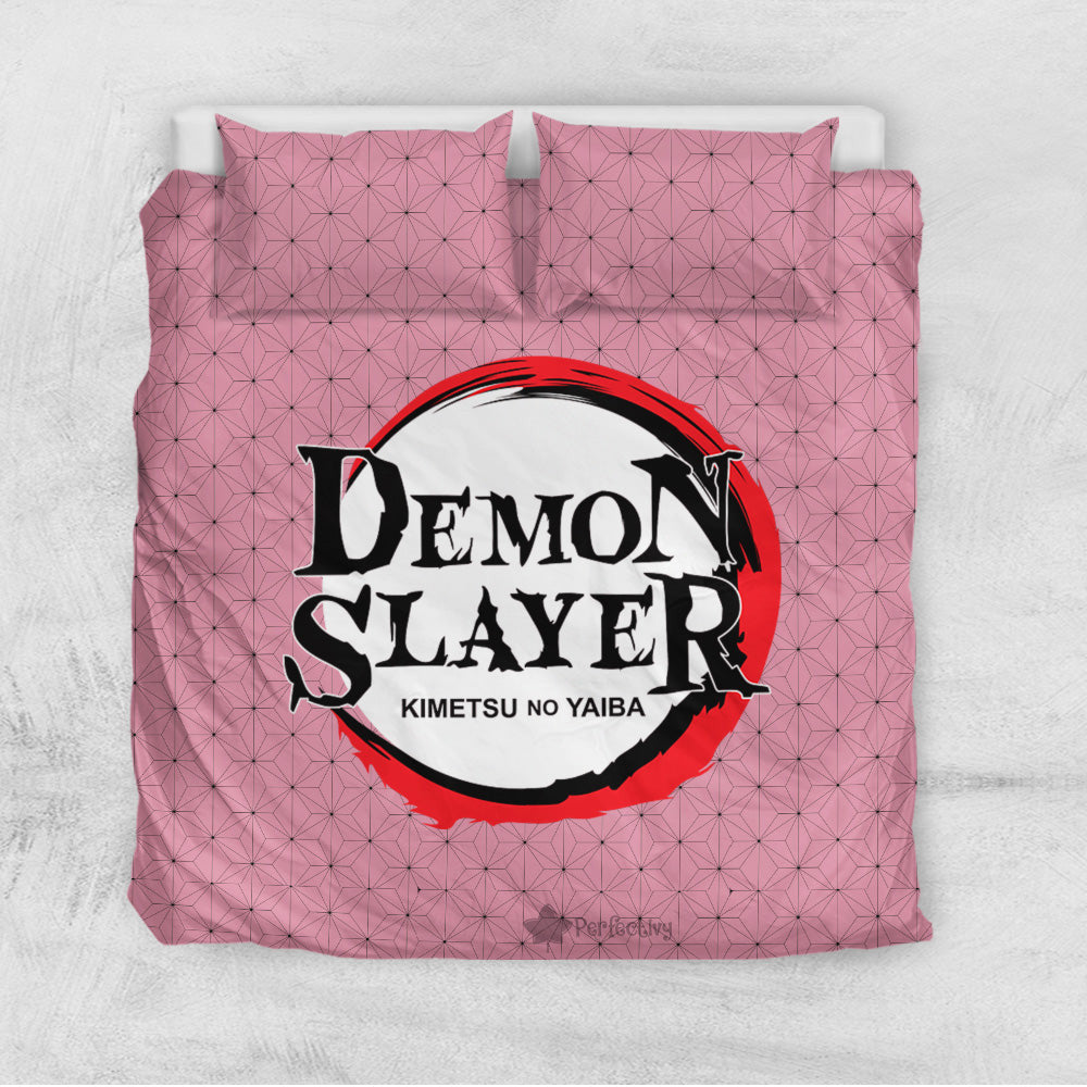 Demon Slayer Bedding Set Nezuko Kamado Clothes Color Duvet Covers Pink Unique Gift